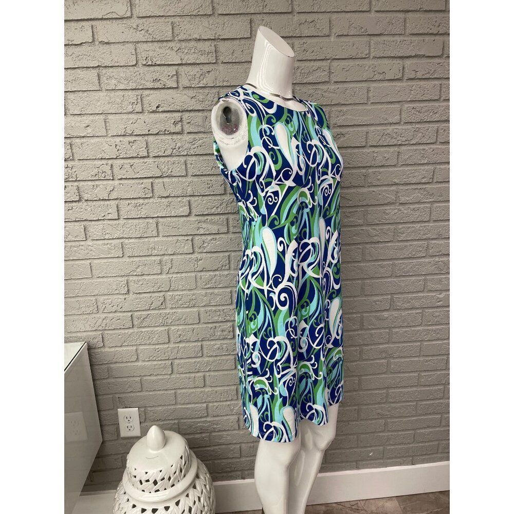 Melly M Women Multicolored Swirl Print Sleeveless Shift Dress Size S - Picture 3 of 8